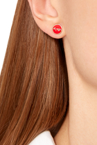 Red Enamel Hobb Earrings